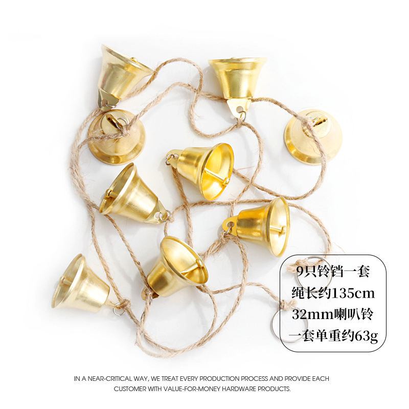 [32mm] de color bronce cuerda de cáñamo cuerda de campana