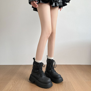 Botines Negros para Mujer, Estilo Británico, Tendencia Urbana, Estilo Motero, Plataforma Gruesa, Botas Cortas, Novedad 2026 - Product Image 2