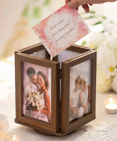 BSCI Sedex mariage maison mémorial rotation 4 côtés 4x6 marron solide pour bois écologique Logo personnalisé cadres photo pour table