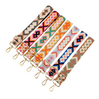 Sangle d'épaule ajustable en polyester jacquard losanges de 3,8 cm de large pour accessoires de sacs bohèmes, tendance, vente en gros 2026
