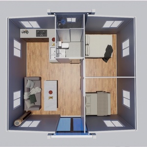 Caja prefabricada pequeña 2 dormitorios plegable Modular portátil móvil 40 pies 20 pies prefabricado expandible contenedor Kit Hogar Casa plegable - Product Image 1