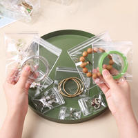 Pochette transparente en PVC avec fermeture éclair, sac de rangement pour bijoux, fermeture éclair réutilisable pour bracelets, boucles d'oreilles, emballage