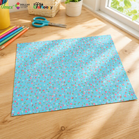 Autocollant en tissu bleu à motif de dessin animé, le plus vendu - Auto-adhésif et amovible pour la décoration intérieure avec forme personnalisée