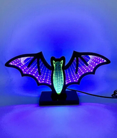Pabrik Sumber Neonawall Cermin Infinity LED Ukuran Kustom Lampu Terowongan 3D Neon Halloween Kelelawar Grosir Putih Hangat Dapat Diredupkan