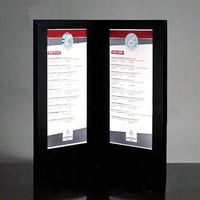 Couverture de Menu éclairée rechargeable populaire pour 5.5x11 insertion de papier support de menu LED