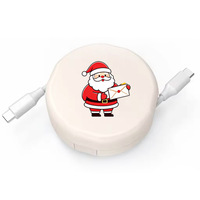 Kit de rangement rotatif pour câbles de charge rapide, style automatique, en plastique, pour cartes cadeaux de Noël, avec logo personnalisable