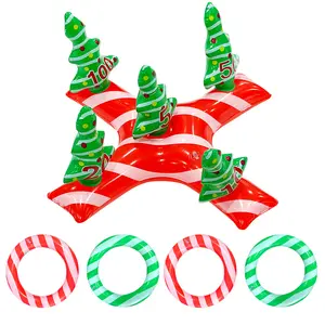 Weihnachts familie Dekoration Aufblasbarer Baum Ring werfen Weihnachts feier Spiele Werfen Spielzeug Kinder Aufblasbarer Ringwurf