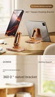 Nouveau support de téléphone rotatif pliable et réglable en hauteur pour tablettes, utilisation sur bureau, design imitation bois, vente en gros