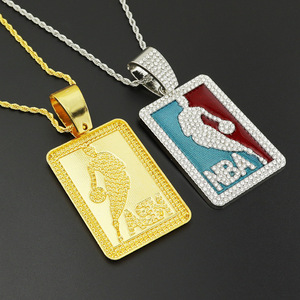 Collier Hip Hop pour hommes, collier pendentif en cristal avec Bling glacé 13mm Miami chaîne cubaine ras du <span class=keywords><strong>cou</strong></span> pour Fans <span class=keywords><strong>de</strong></span> basket - Product Image 5