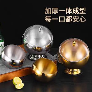 Stainless Steel Spherical Condiment Bowl With <b>Lid</b> 14cm For Buffet And Hot <b>Pot</b> Restaurants - Product Image 3