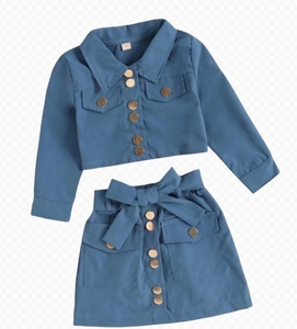 Set di abbigliamento Casual per bambini e ragazze gonna corta a-line completo per ragazze vendita caldo set di abbigliamento per neonata - Product Image 4