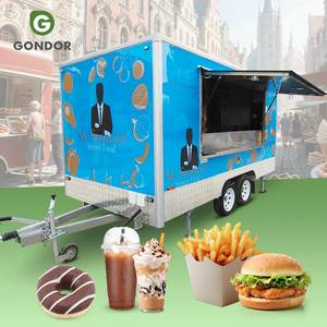 Camion de restauration mobile entièrement équipé sur roues pour café, crème glacée, hot-dogs et autres plats, avec remorque fermée - Product Image 1