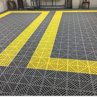 Dalles de sol de garage en PP emboîtables robustes 40x40cm, tapis antidérapant pour lavage de voitures, système de grille modulaire en plastique