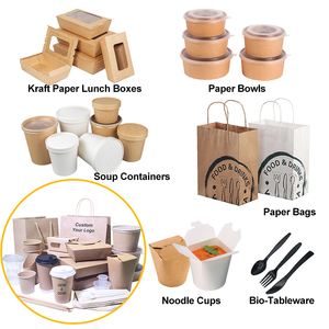 500ml 2000ml Logo personalizzato artigianato di carta Kraft zuppe per il confezionamento di pasta per insalata <span class=keywords><strong>biscotti</strong></span> hamburger frutta verdure tazze zuppa - Product Image 4