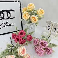 Nouveaux bouquets de fleurs en soie rose de haute qualité, personnalisés, décoratifs, design moderne et abordables