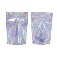 Pochette de support holographique personnalisée réutilisable Ziplock feuille de plastique mylar anti-odeur sac d'emballage alimentaire chewing-gum sushi gelée