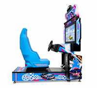 LECHUANG Machine de jeu d'arcade de course pour enfants, simulateur de conduite 3D à monnayeur pour aires de jeux intérieures et centres de divertissement familial