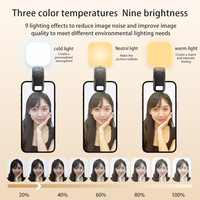 Lampu Flash LED Selfie Universal Portabel, Lampu Selfie LED USB Isi Ulang untuk Ponsel, Aksesoris Ponsel untuk Smartphone