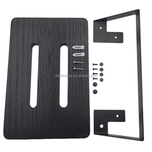 Gỗ sồi nổi Kệ thép + gỗ sồi rắn treo tường thiết kế rỗng lưu trữ hạt gỗ tự nhiên chống va chạm phòng tắm phòng ngủ - Product Image 6