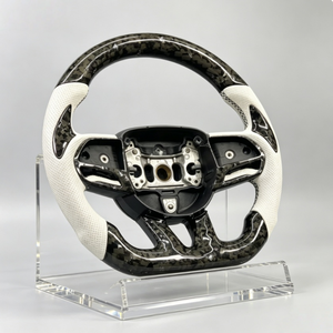 Nouveau produit : Volant en cuir perforé en fibre de carbone forgée pour <span class=keywords><strong>Dodge</strong></span> Challenger - Product Image 3