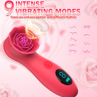 LCD-Display 9 Vibrations modi Rose Flower G-Punkt Vibrator Weiblicher Klitoris nippel Stimulator Tapping Rose Clit Vibrator für Frauen