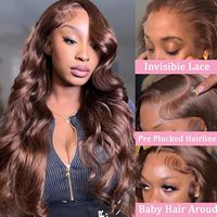 Perruque frontale HD pré-épilée en gros, 100 % cheveux humains vierges bruts, perruque frontale 360 sans colle, perruques en cheveux humains entièrement en dentelle 13x6