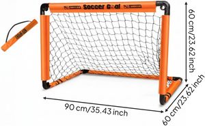 Portería de Fútbol Plegable de Alta Calidad <span class=keywords><strong>para</strong></span> Niños, Uso Interior y Exterior, Entrenamiento Deportivo Familiar, Marco de ABS de 90*60*60cm, <span class=keywords><strong>Mini</strong></span> Portería Portátil <span class=keywords><strong>para</strong></span> Mayor Durabilidad - Product Image 2