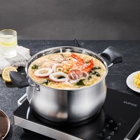 Ensemble de casseroles et poêles en acier inoxydable, casseroles empilables, ustensiles de cuisine avec Double poignée, nouveaux modèles