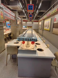 Ticari paslanmaz çelik dönen suşi konveyör bant küçük sıcak tencere masası restoran kendinden-servis ekipmanı için - Product Image 6