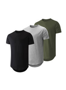 เสื้อยืดทรงยาวพิมพ์ลายแบบ Heat Transfer ผ้าโพลีเอสเตอร์ผสมคอตตอน ระบายอากาศได้ดี เป็นมิตรต่อสิ่งแวดล้อม สไตล์ฮิปฮอป  ขายส่งและรับผลิตตามสั่งสำหรับผู้ชาย - Product Image 2