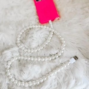 Nueva moda blanco rosa perla cuenta coche cargador regalo Premium teléfono y ordenador Cable con diseño elegante - Product Image 4