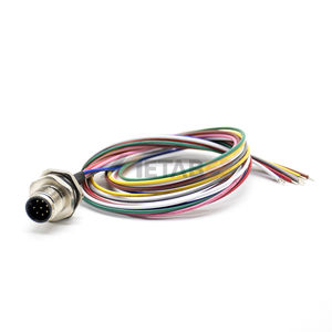 Conector Macho de Montaje Trasero IP67 M12 de 8 Pines con Codificación A, Cable Previamente Conectado de 24 AWG para Codificador y E/S de Señal - Product Image 1