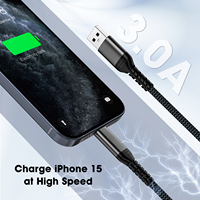 3A kabel pengisian daya Cepat USB 3.2 Gen 1, kabel USB a ke USB C 10Gbps kepang nilon tahan lama untuk Transfer Data