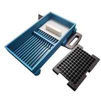 Meilleur prix : Moule pour embouts de pipette et support pour embouts, outils de rangement pour laboratoire, en plastique bleu résistant aux produits chimiques, marque ZZRHINO