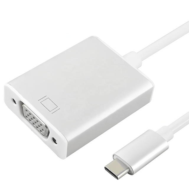 QQX USB C to VGA Adapter Aluminum Alloy 1080P HD Video Converter for Laptop PC Phone Steam Deck to Monitor Projector TV