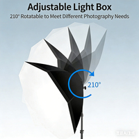 Kit d'éclairage vidéo de studio BeiYang Photography avec boîte à lumière 50x70cm, support 2M, ampoule LED 85W, boîte à lumière LED pour diffusion en direct