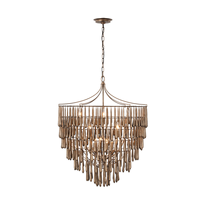 Haut de gamme de luxe haut lustre en cascade postmoderne américain créatif escaliers décoratifs Restaurant éclairages en forme de larme en bois