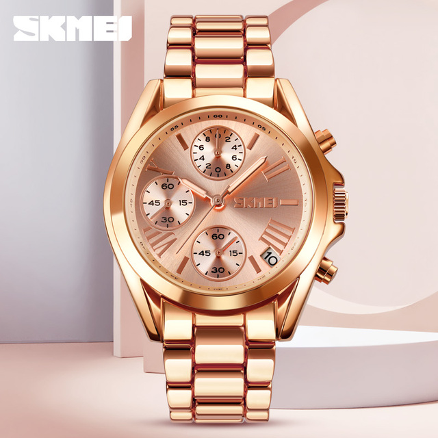 Cheap Wholesale Classic Roman Number Luxury Gold Quartz Watch Skmei 1897 Luminous Wristwatch 3ATM Water Resistant Men Watches