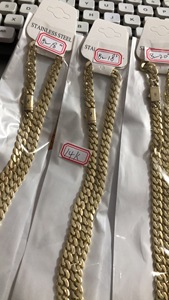 Chaîne de cheville, bracelet et collier tendance 6mm 8mm en or 14 carats, Chaîne maille cubaine, Chaîne Miami cubaine en or, Chaîne Monaco en or, Mehami Unisexe - Product Image 5