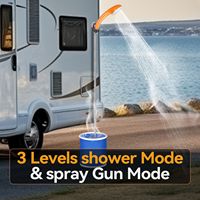 Douche portable extérieure étanche en plastique à double usage pour voiture et maison, ensemble de douche à main pressurisée pour plage et camping