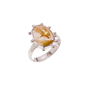 Anillo antiguo de Plata de Ley 925 a la moda, piedra preciosa Natural hecha a mano, joyería de rutilo dorado, suministro único de exportador personalizado para fiesta - Product Image 1