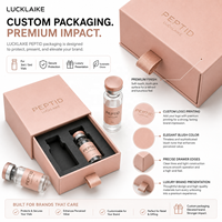 Boîte personnalisée pour flacons de peptides, finition mate, pour 2 flacons, emballage rigide en papier, flacons en verre de 3 ml/5 ml/10 ml, mousse EVA double face pour crème