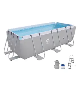 OT ALE ale-Piscina de plástico portátil con marco de acero, spa al aire libre de 4,0 m x 2,07 m x 1,22 m