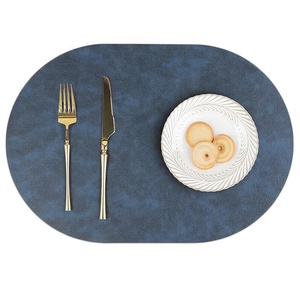 Tappetini piatti piatti piatti personalizzati americani tavolo ristoranti piatti <span class=keywords><strong>tovagliette</strong></span> in pelle vegana impermeabili - Product Image 1