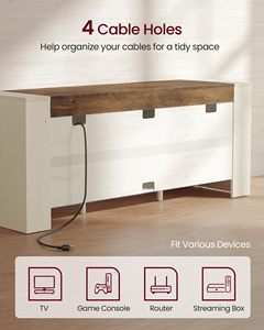 <span class=keywords><strong>Meuble</strong></span> <span class=keywords><strong>TV</strong></span> style farmhouse de 58 pouces avec 2 armoires <span class=keywords><strong>et</strong></span> étagères ouvertes, 3 options de hauteur, convient aux téléviseurs jusqu'à 65 pouces <span class=keywords><strong>et</strong></span> capacité de charge supérieure de 300 livres. - Product Image 6