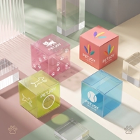 Boîte en plastique transparente personnalisée imprimée, recyclable, en PVC transparent avec estampage doré, boîte pliante, boîte cadeau en plastique pour cosmétiques