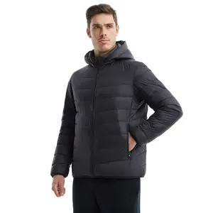 Puffer Jacket Men with Detachable Hood Lightweight and Packable Down Jacket