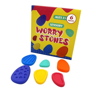 2024 New 6-<b>Pack</b> Silicone Sensory Worry Stones <b>Fidget</b> Toys for Anxiety Relief for Age Range 5-7 Years - Product Image 1