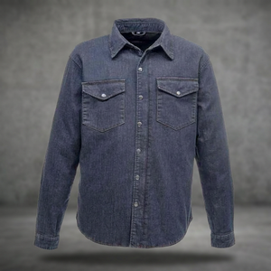 Camisa de Mezclilla para Hombre, Manga Larga, Botones, Color Sólido, Estilo Casual, Corte Regular, Diseño con Costuras, para Verano y Otoño - Product Image 2