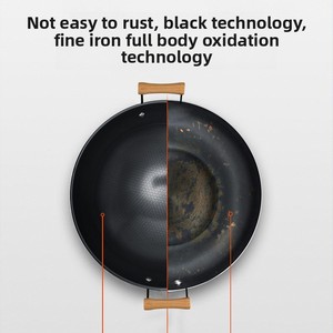Bán buôn lớn Chảo sắt cũ hai tai tròn đáy morie mô hình nồi sắt thương mại nấu ăn không dính chảo - Product Image 3